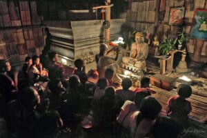 northern thailand hilltribes - jeffrey warner - nam bor noi karen village nam bor noi karen village - evening buddhist ceremony