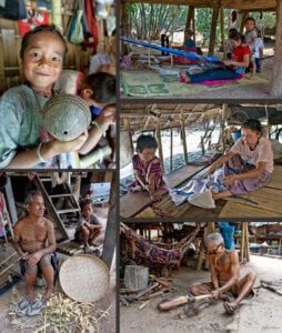 thailand's hilltribe people making handicrafts